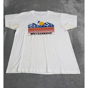 Vintage 80s Breckenridge Colorado Short Sleeve T Shirt Men's Size Medium White